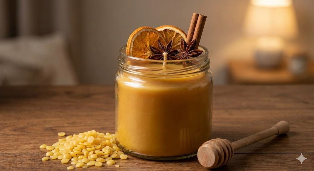 Honey Spice Beeswax Candle